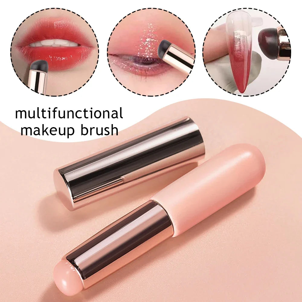 Upgrade Silicone Lip Brush With Cover Angled Concealer Brush Like Fingertips Q Soft Lipstick Makeup Brushes Round Head No Broken