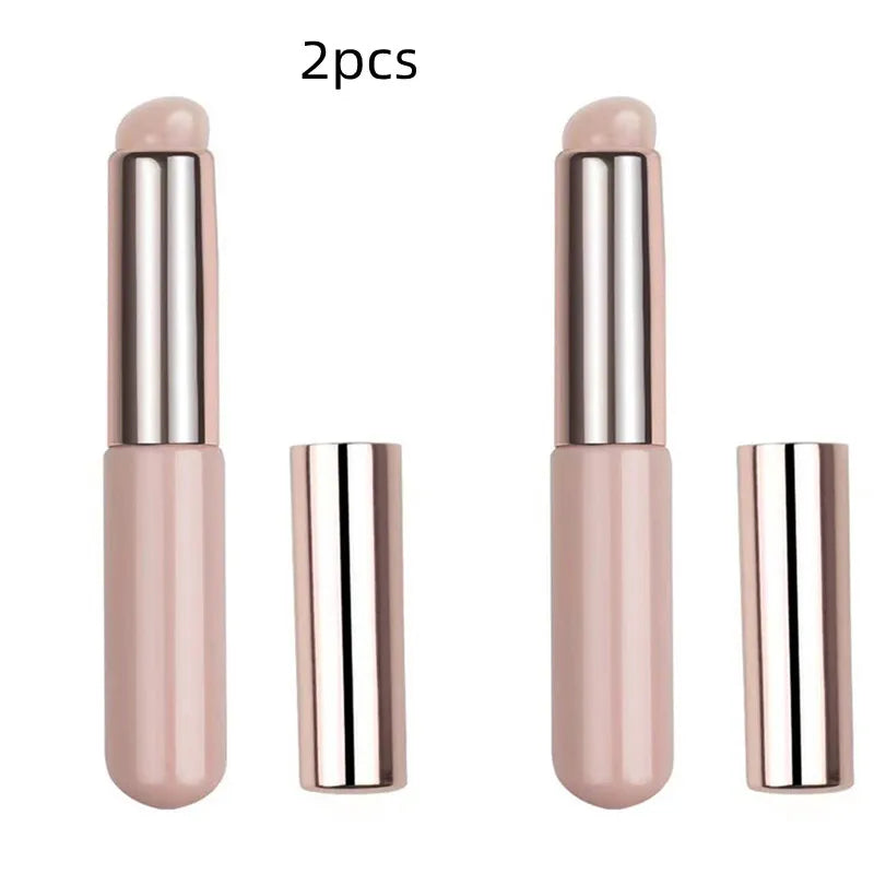 Upgrade Silicone Lip Brush With Cover Angled Concealer Brush Like Fingertips Q Soft Lipstick Makeup Brushes Round Head No Broken