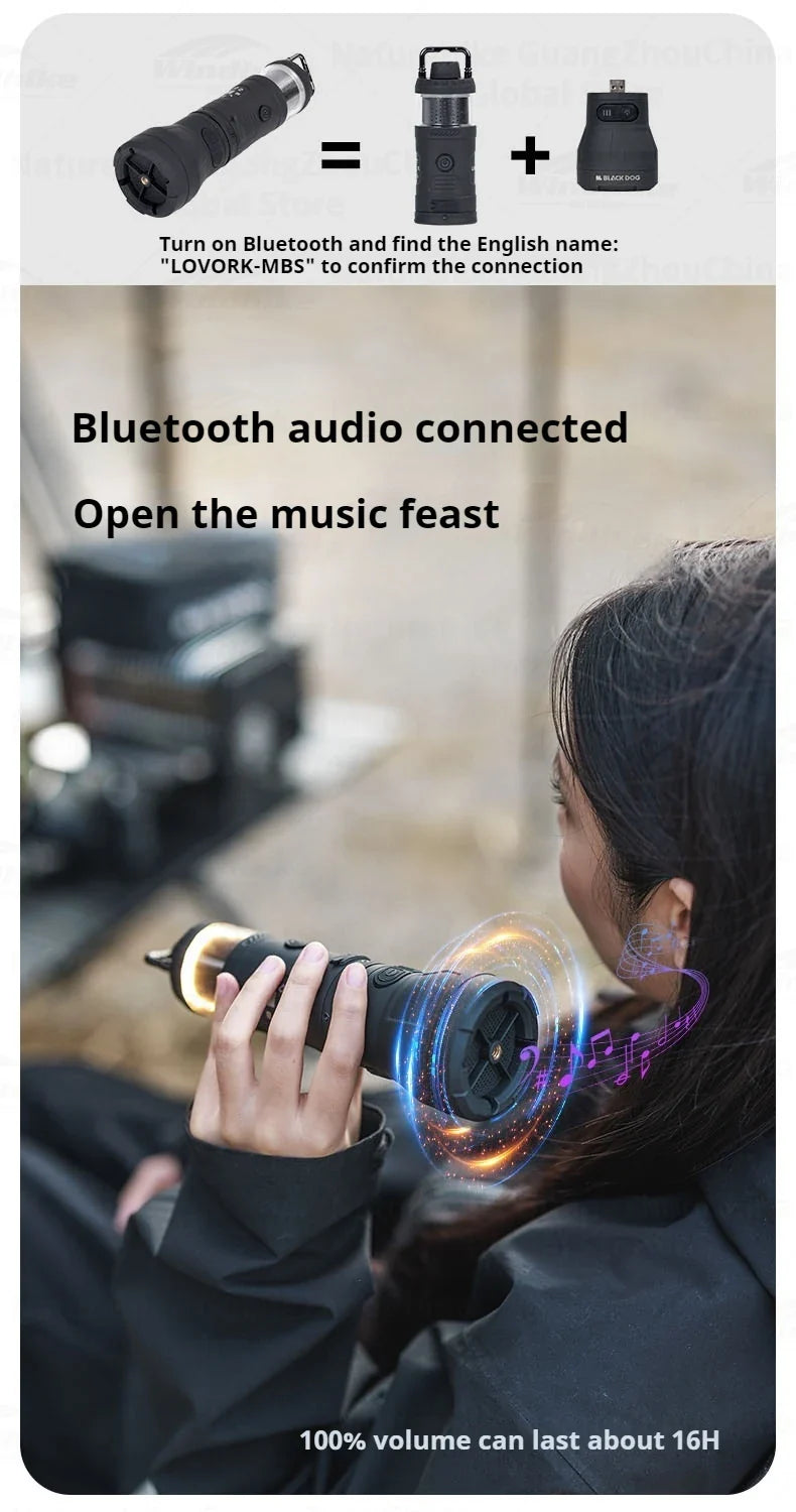 BLACKDOG Multifunctional Module Light Portable 5000mAh Anti-mosquito Fan Speaker Air Pump Camping Lamp Flashlight Waterproof Atmosphere Light