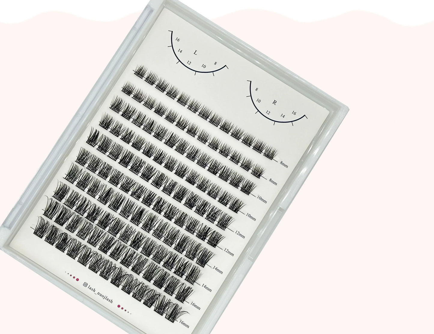 NUO Makeup Luxury DIY Cluster Lash Extension Glue-Based Percut Eyelash Segment Individual Lashes 3D Ribbon Lashes Private Label