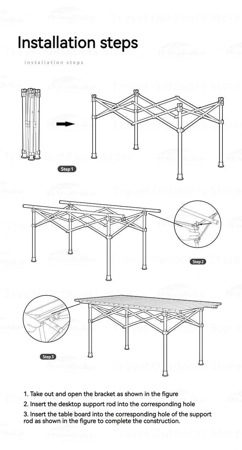 Naturehike Telescopic Folding Table Portable Retractable BBQ Table Outdoor Camping Table Bearing 30kg Aluminum Alloy Table Garden Picnic Party 2 Sizes