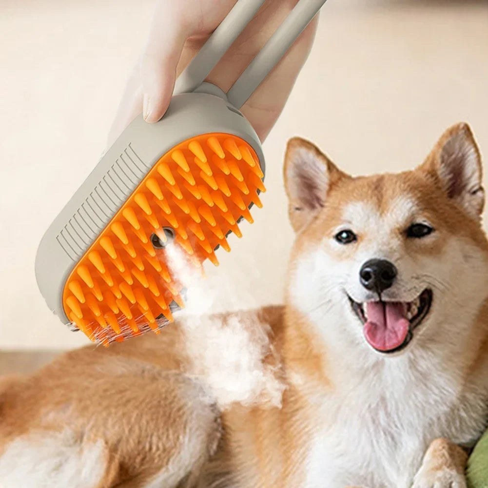 3-in-1 Steam Grooming Brush for Cats & Dogs