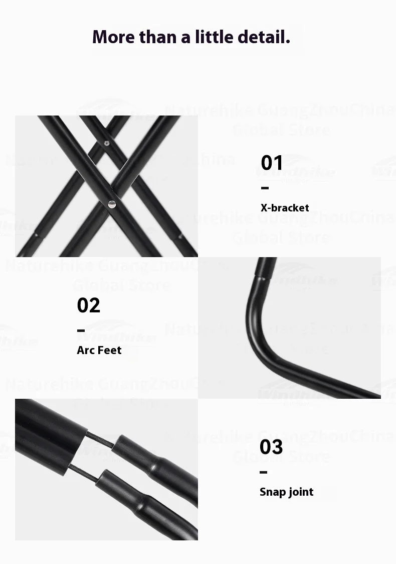 BLACKDOG Portable Folding Stool Ultralight Foldable Storage Seat Camping Fishing Mini Chair Outdoor Load 120kg 6061 Aluminum Alloy 600D Oxford Cloth