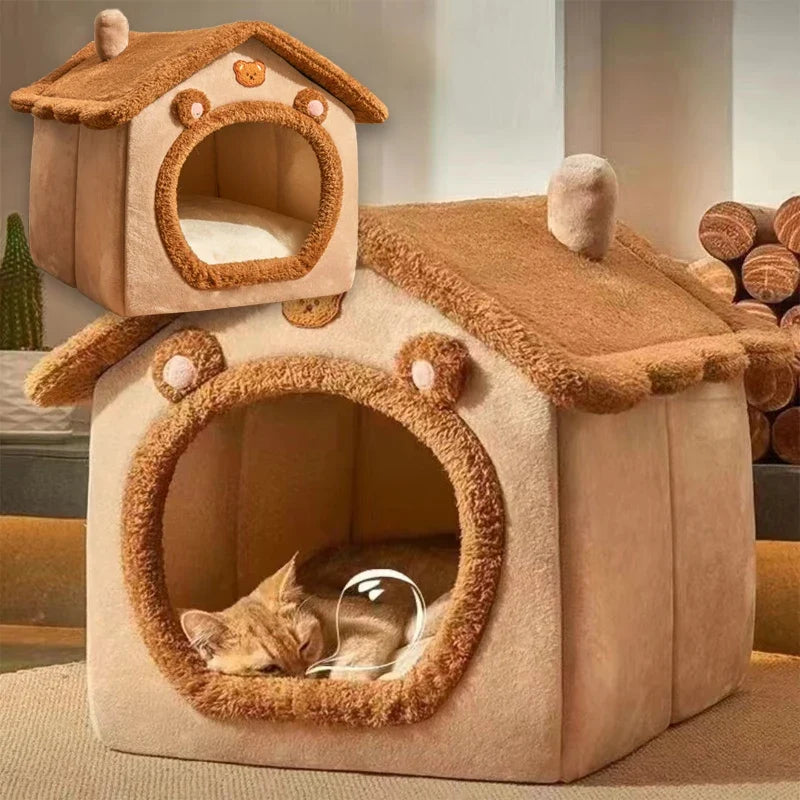 Foldable Washable Pet House Bed