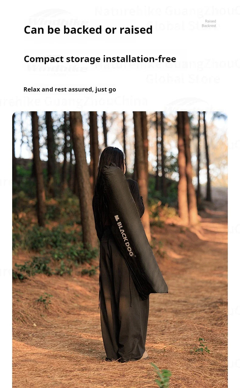 BLACKDOG Floating Moon Adjustable Recliner Folding Cotton Camping Lounge Moon Chair Carbon Steel Leisure Outdoor Fishing Picnic Thicken 600D Oxford Cloth