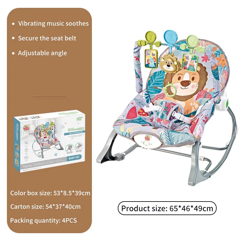 Baby Electric Rocking Chair Cradle with Music & Vibration for Newborns 0-2 Years - Multifunctional Sleep Shaker