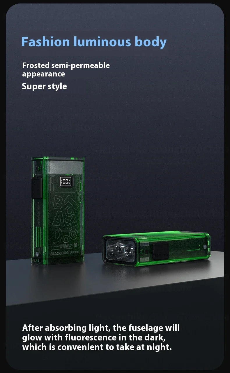 BLACKDOG STAR BOX Multifunctional Lighting Flashlight 3300LM Super Power Long Range LED Light 4 Color Torch Outdoor 3000mAh Battery IPX5 Waterproof