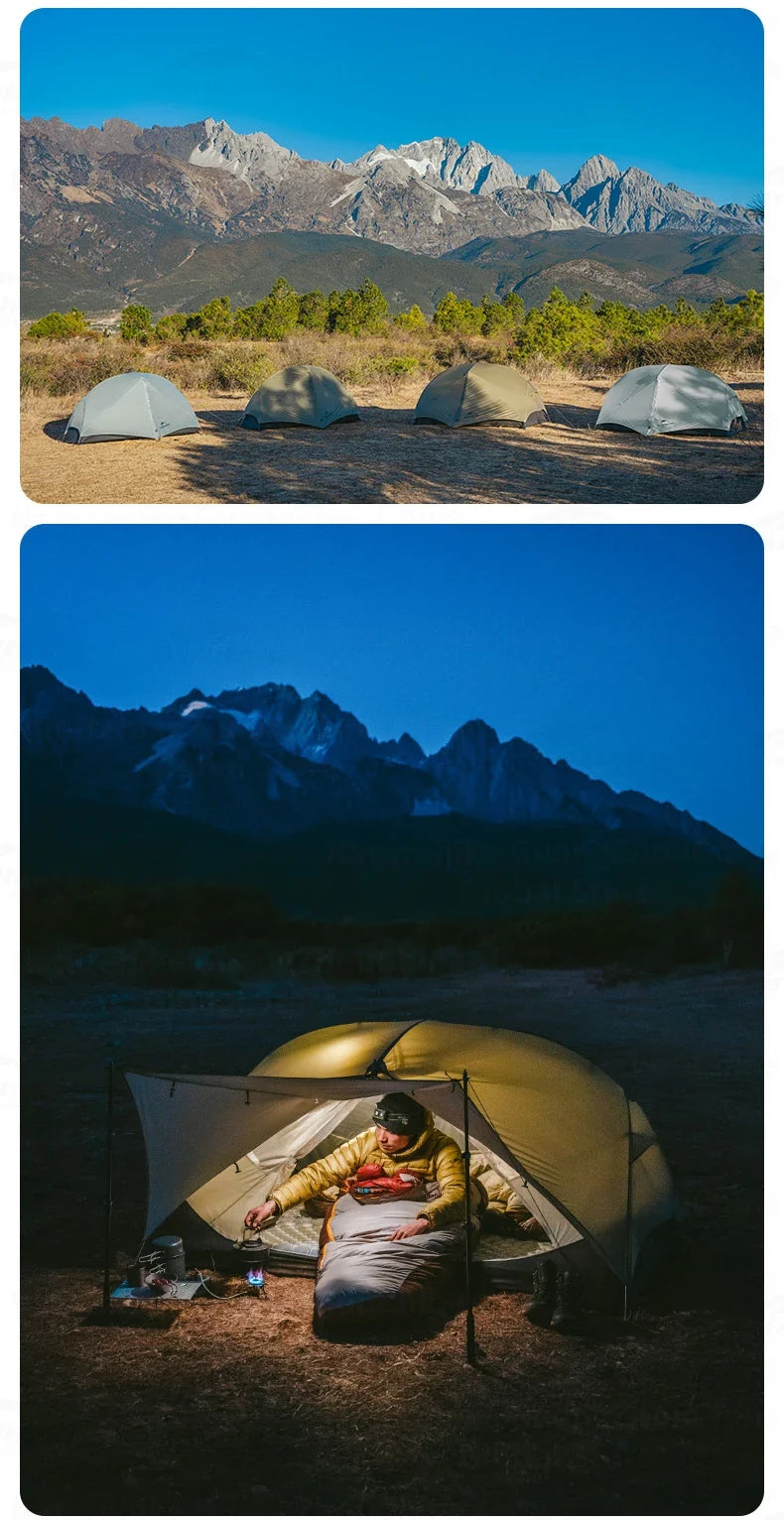 Naturehike MONGAR Series UL Tent Portable Ultralight 1 and 2 Person 15D Nylon Rainproof Expandable Canopy Double Layer Camping Outdoor Hiking Backpacking Cycling Tent