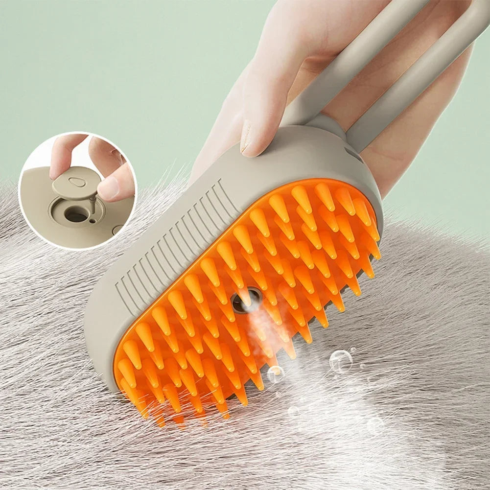 3-in-1 Steam Grooming Brush for Cats & Dogs
