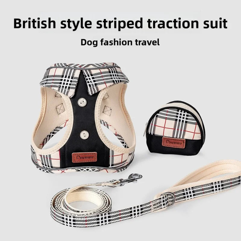 British-Style Dog Harness Set (3-Piece)