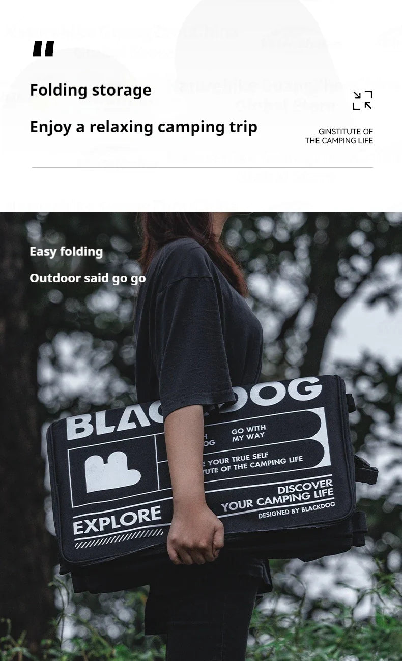 Blackdog Tactical Storage Bag Portable Foldable 51L Large Capacity Multifunctional Table Camp Gear Box Side Door Handbag Outdoor Camping Accessories 600D Oxford Cloth