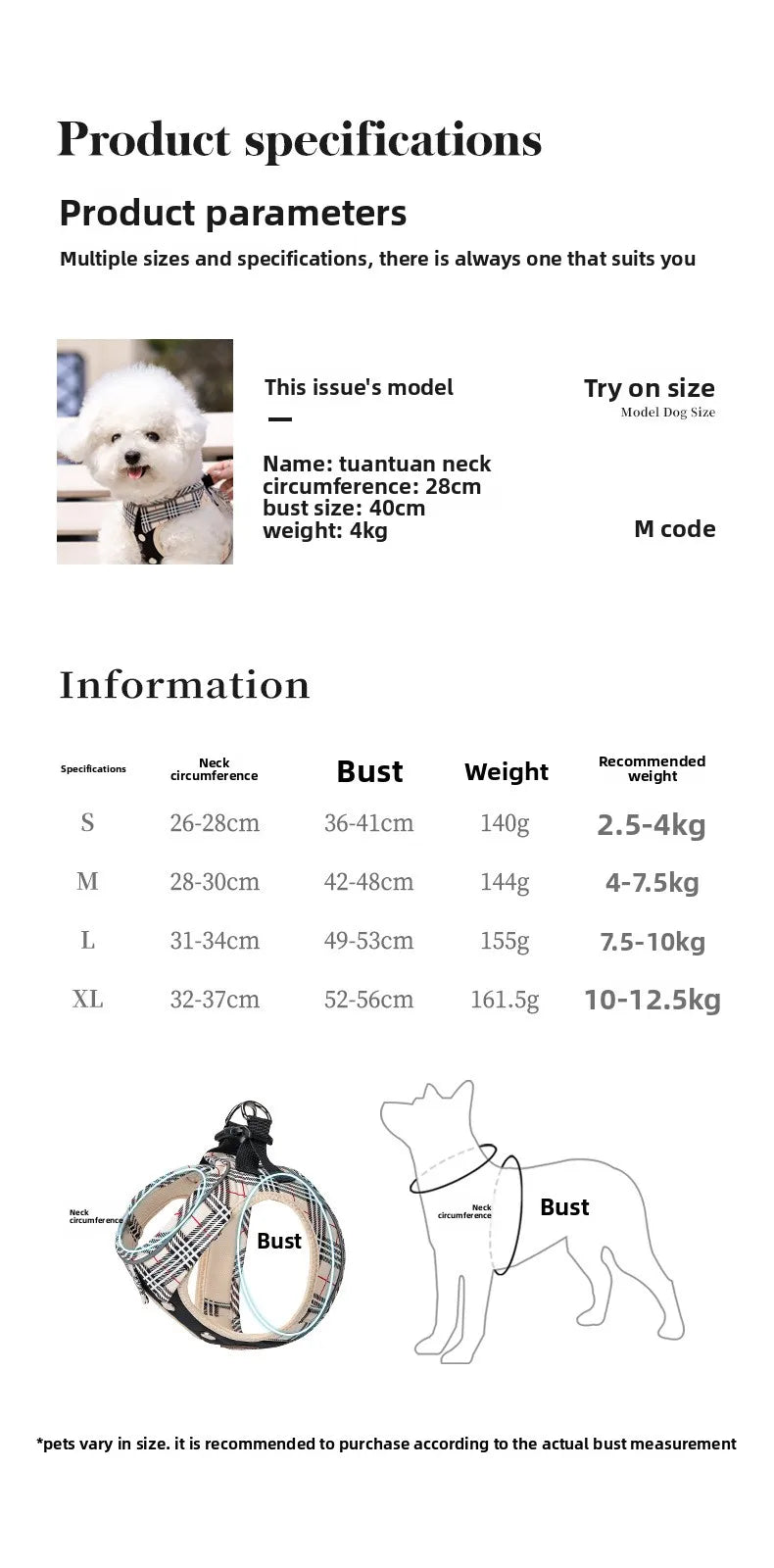 British-Style Dog Harness Set (3-Piece)