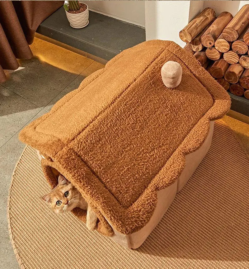 Foldable Washable Pet House Bed