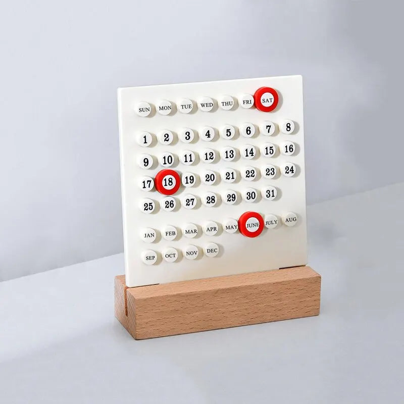 Acrylic Wooden Base Calendar- HMT15CC