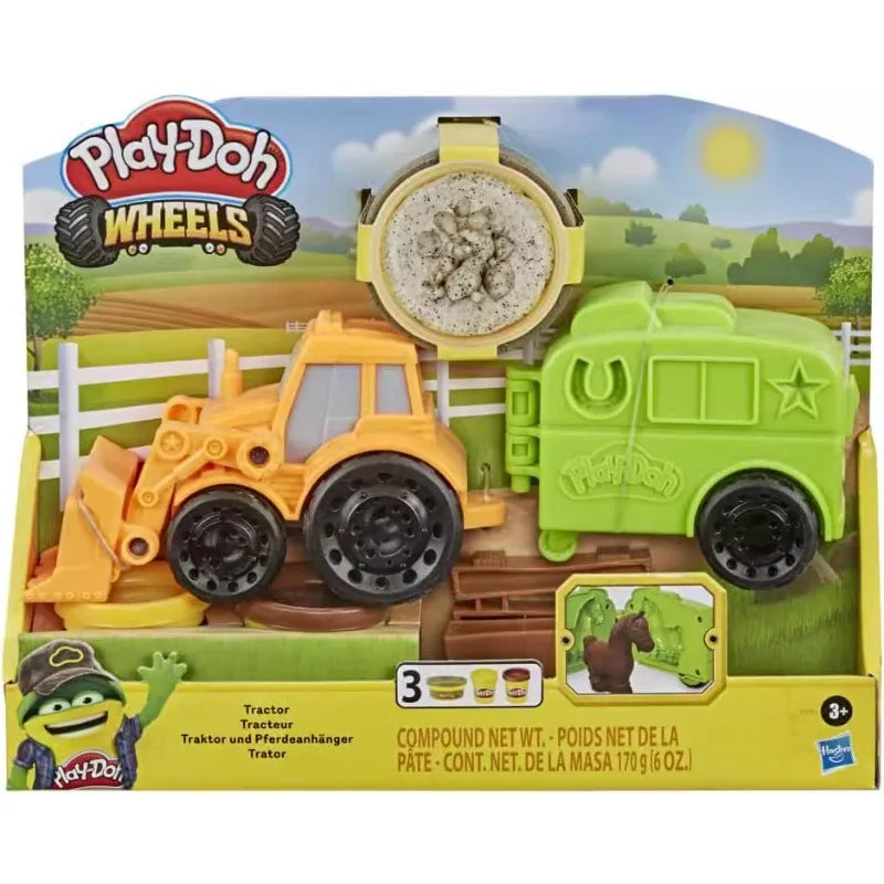 Play-Doh Growing Tall Dinosaurs & Farm Trucks Toy Set for Creative Transportation Play