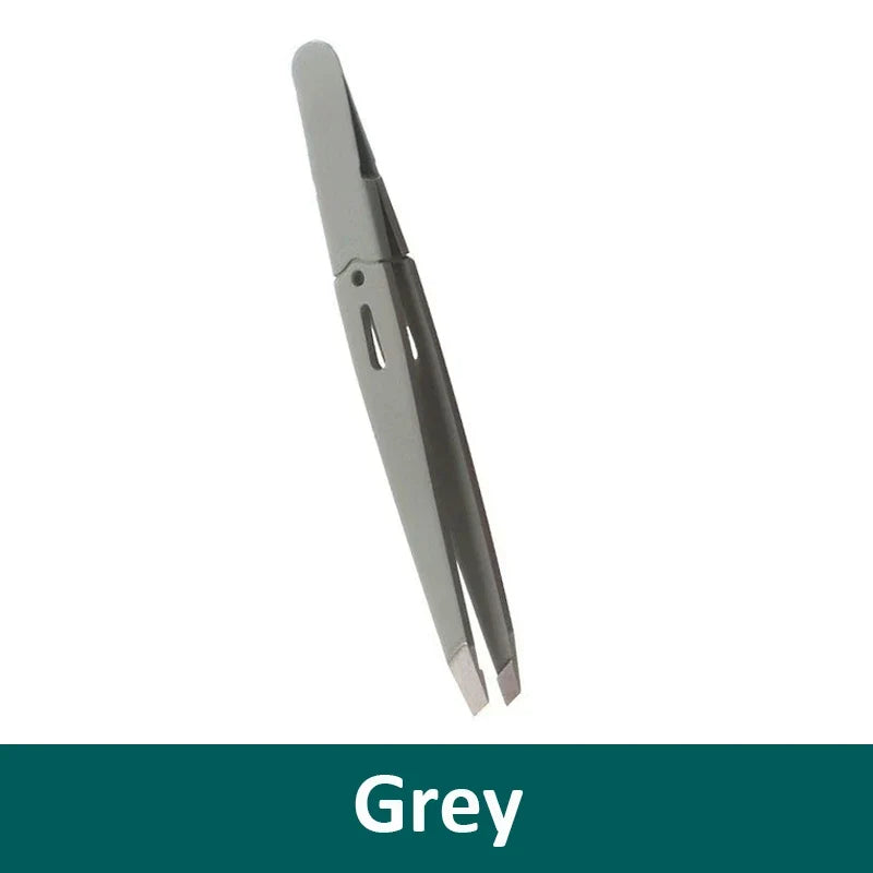 slanted stainless steel eyebrow tweezers