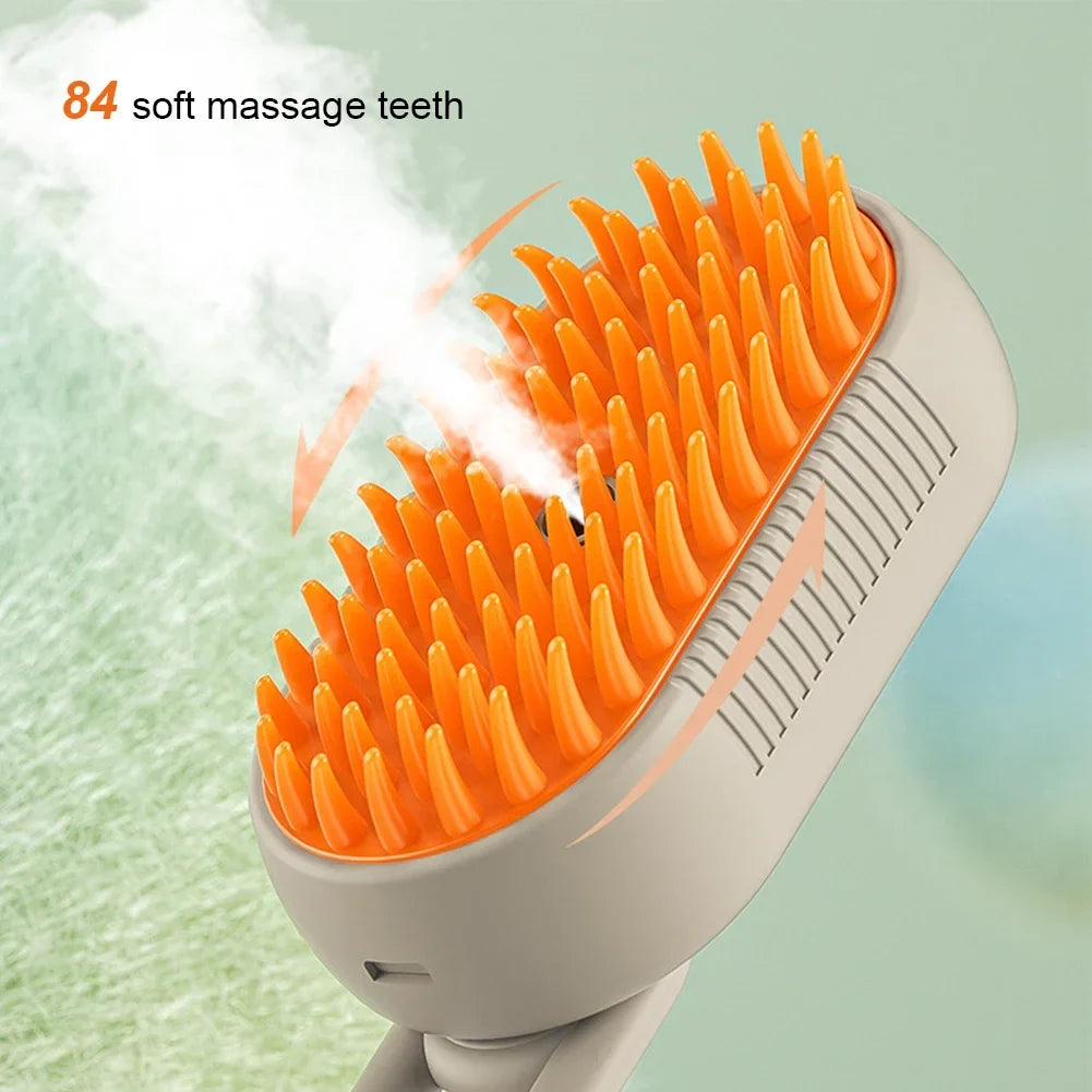 3-in-1 Steam Grooming Brush for Cats & Dogs