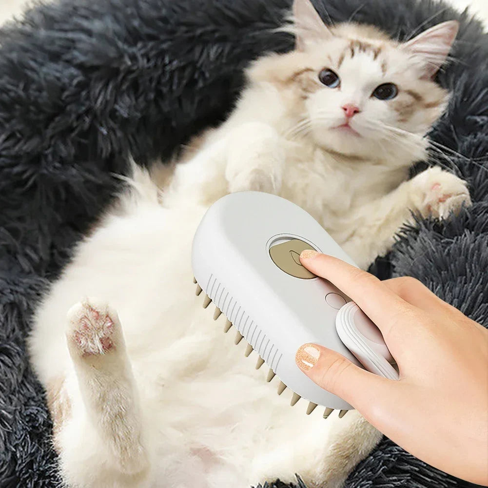 3-in-1 Steam Grooming Brush for Cats & Dogs