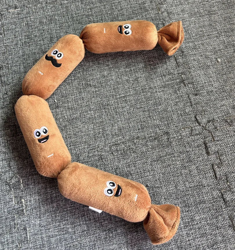 Squeaky Plush Sausage Dog Toy