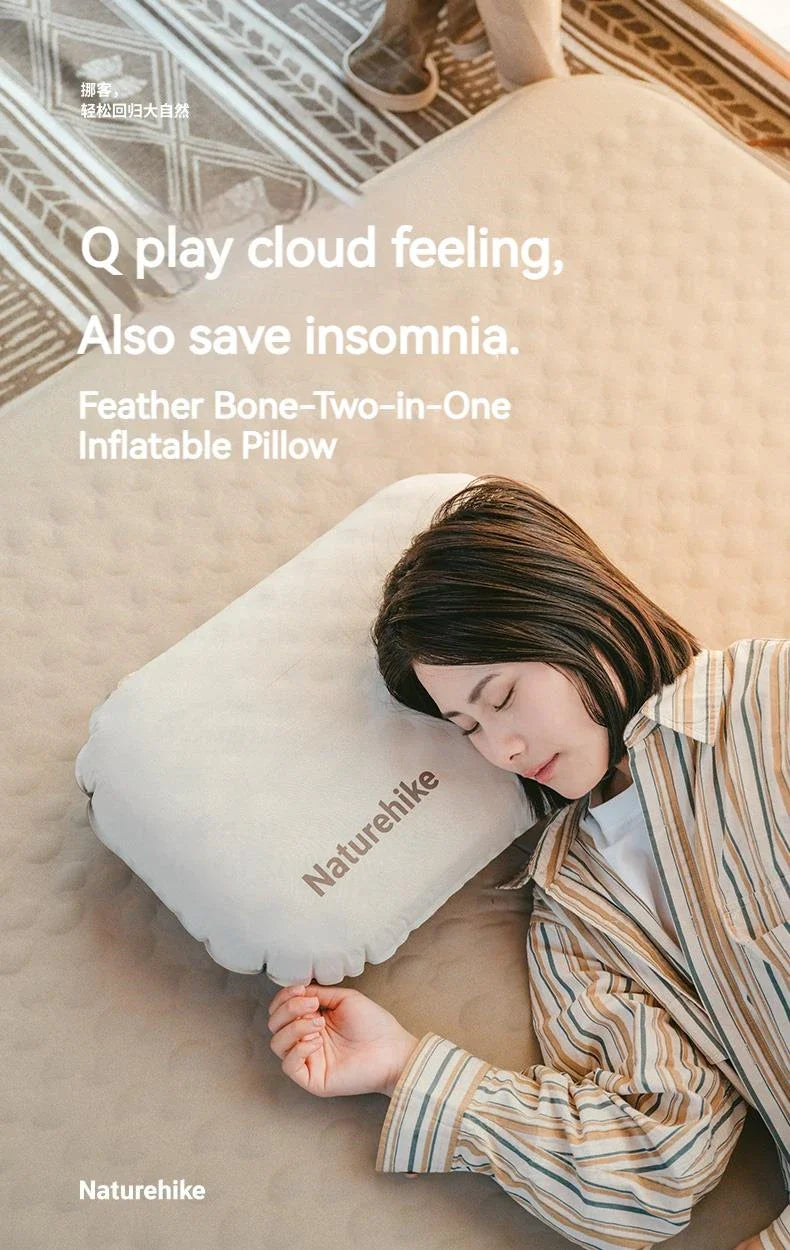 Naturehike Inflatable Pillow 3D Sponge Portable Ultralight Weight Only 160g Camping Outdoor Travel Neck Sleeping Silent Self Air Pillow Surface Pillow