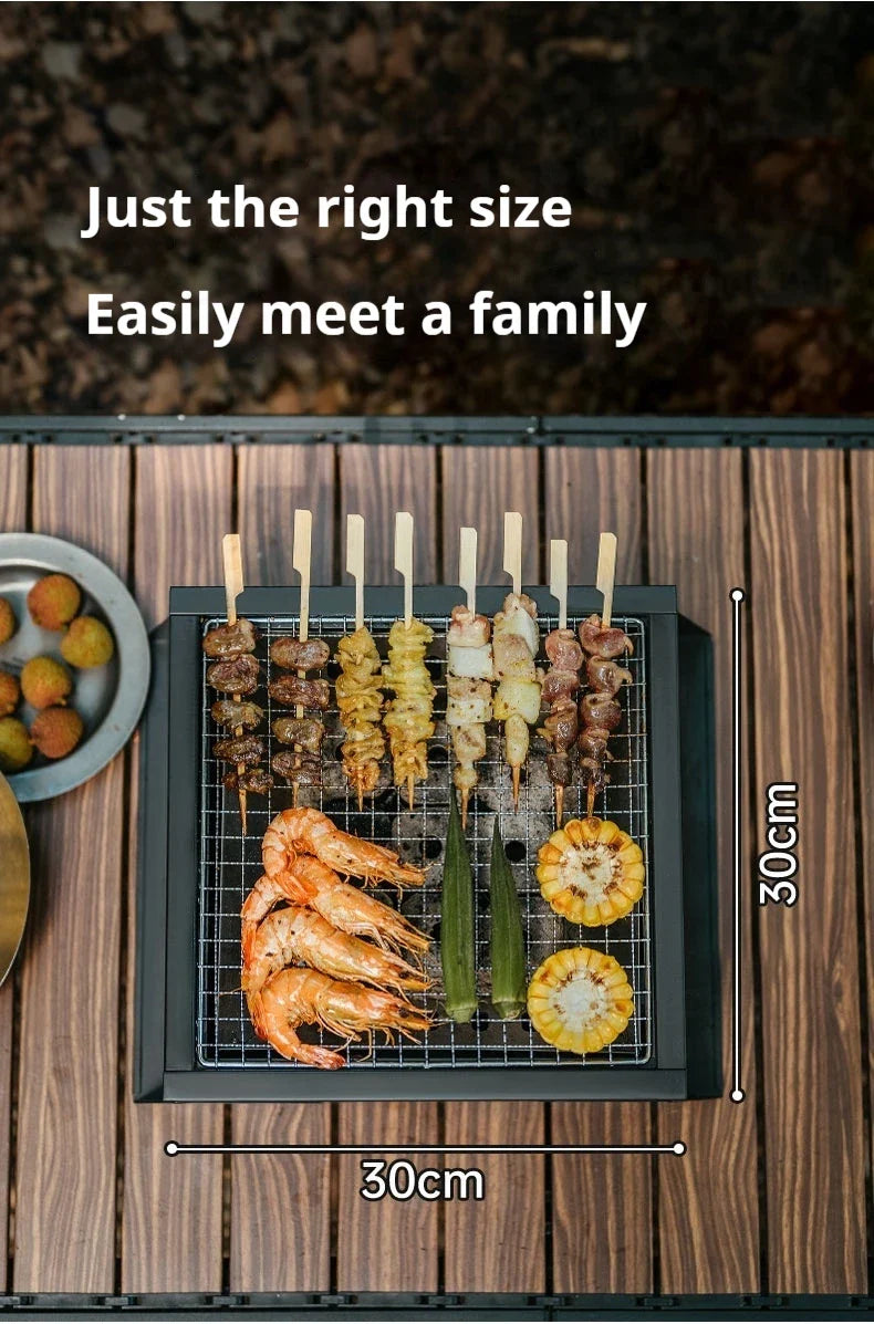 Naturehike Folding Charcoal Grill Outdoor Portable 1-2 Persons BBQ Desk Tabletop Stove Furnance Camping Picnic Barbecue Burner Cooking Grill Stand