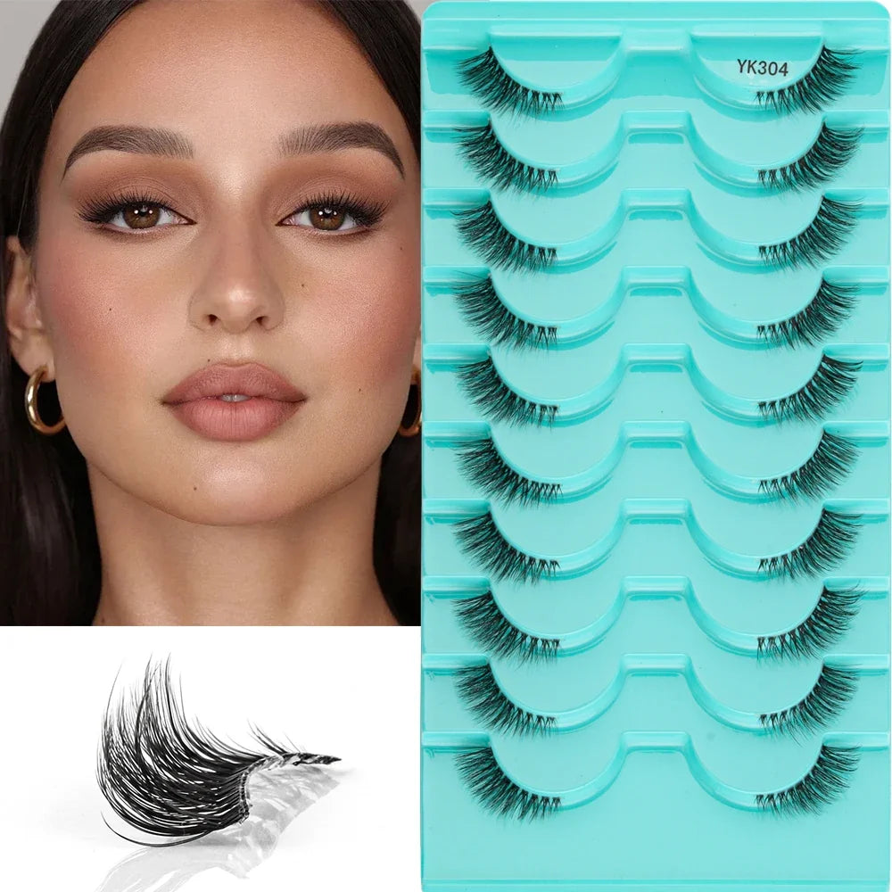 3/10 Pairs Half Lashes Makeup Natural Long Cat Eye Lashes Dramatic False Eyelashes
