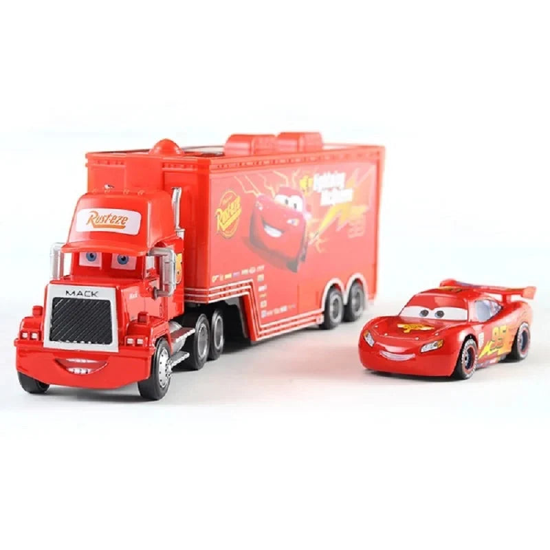 Disney Pixar Cars 3 Lightning McQueen, Jackson Storm, Cruz Ramirez, Hudson Mack Truck & Chick Hicks Toy Set