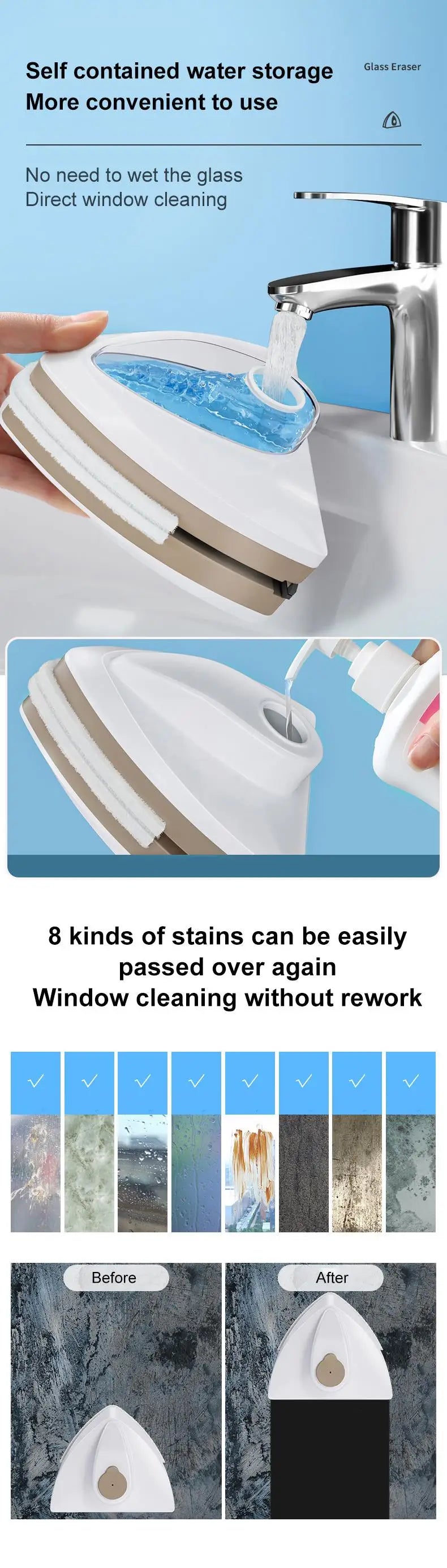 Magnetic Window Cleaner Brush