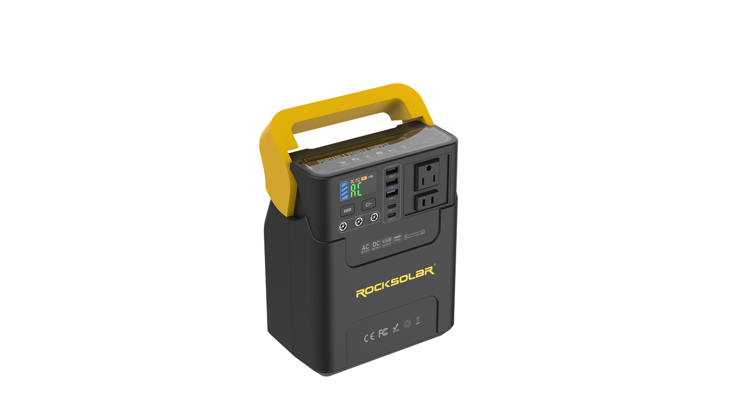 ROCKSOLAR Adventurer 100W Portable Power Station - Lithium Battery and Solar Generator