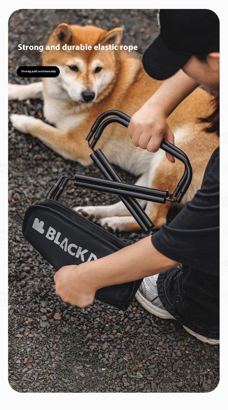 BLACKDOG Portable Folding Stool Ultralight Foldable Storage Seat Camping Fishing Mini Chair Outdoor Load 120kg 6061 Aluminum Alloy 600D Oxford Cloth