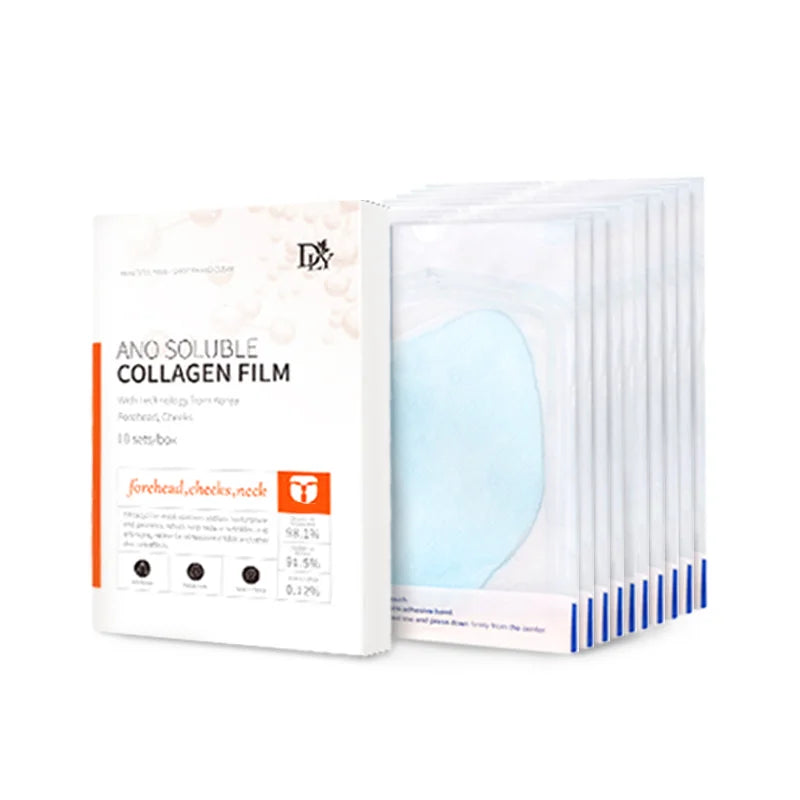 Gel Facial Mask - Hydrolyzed Collagen Protein Film | Moisturizing & Anti-Wrinkle Skin Care Set (5/10 Sets)