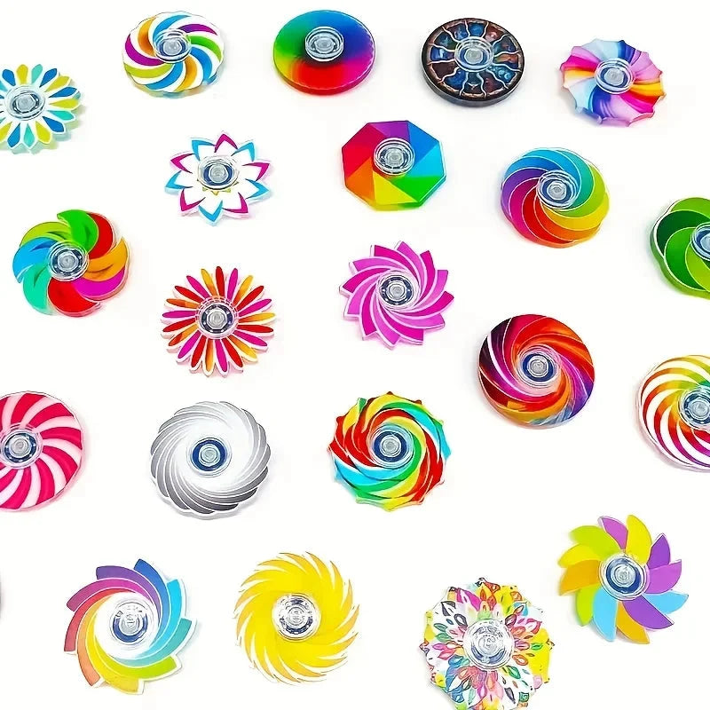 5/10/20pcs Mini Rainbow Fidget Spinner Sensory Stress Relief Toys