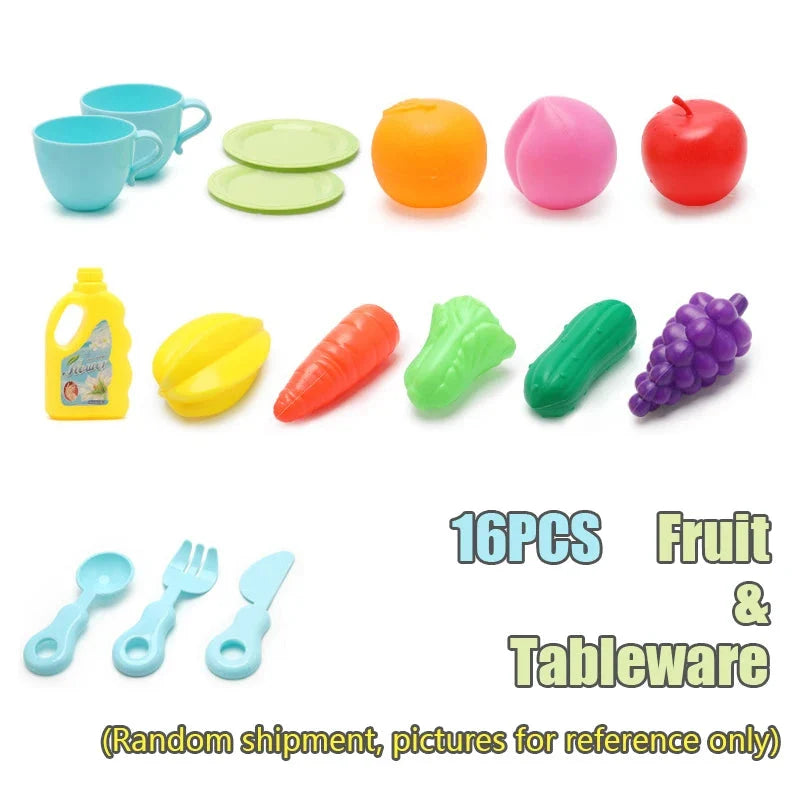 Kids Kitchen Sink Toy Simulation Mini Food Pretend Play House Toy Set