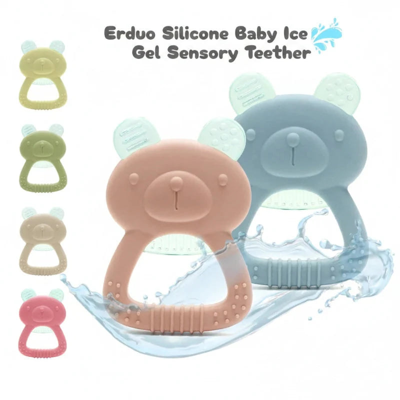 Erduo Silicone Baby Teether Toy - Ice Gel Sensory Chew for Teething Relief, Anxiety, and Autism Support