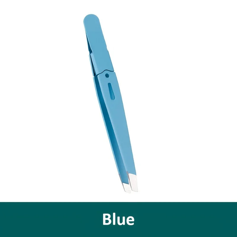 slanted stainless steel eyebrow tweezers