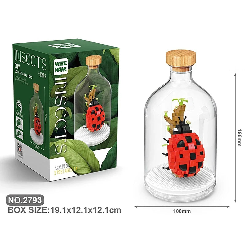 Creative Children's Building Blocks Set - Flamingo & Seahorse Educational Toys in Bottled Design
