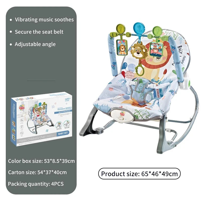 Baby Electric Rocking Chair Cradle with Music & Vibration for Newborns 0-2 Years - Multifunctional Sleep Shaker