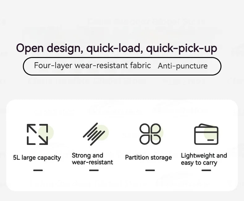 MOBI GARDEN Ground Nail Storage Bag Portable Multi-function 5L Large Space One Second Switch Four Layer Camping Outdoor Partition Box Wear-resistant