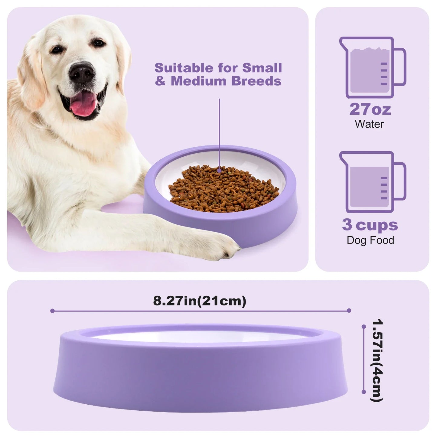Anti-Gulping Slow Feeder Bowl