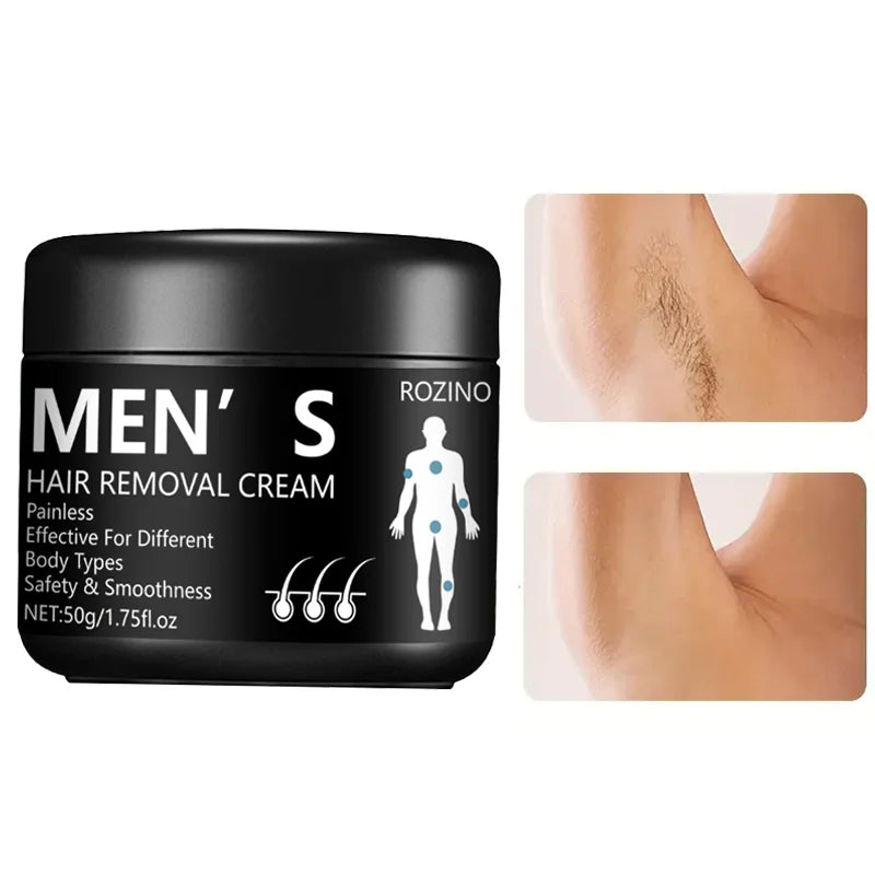 50g Men's Professional Hair Removal Cream, Men's Hair Removal Cream Painless, Suitable For Different Body Types And Parts, Easy