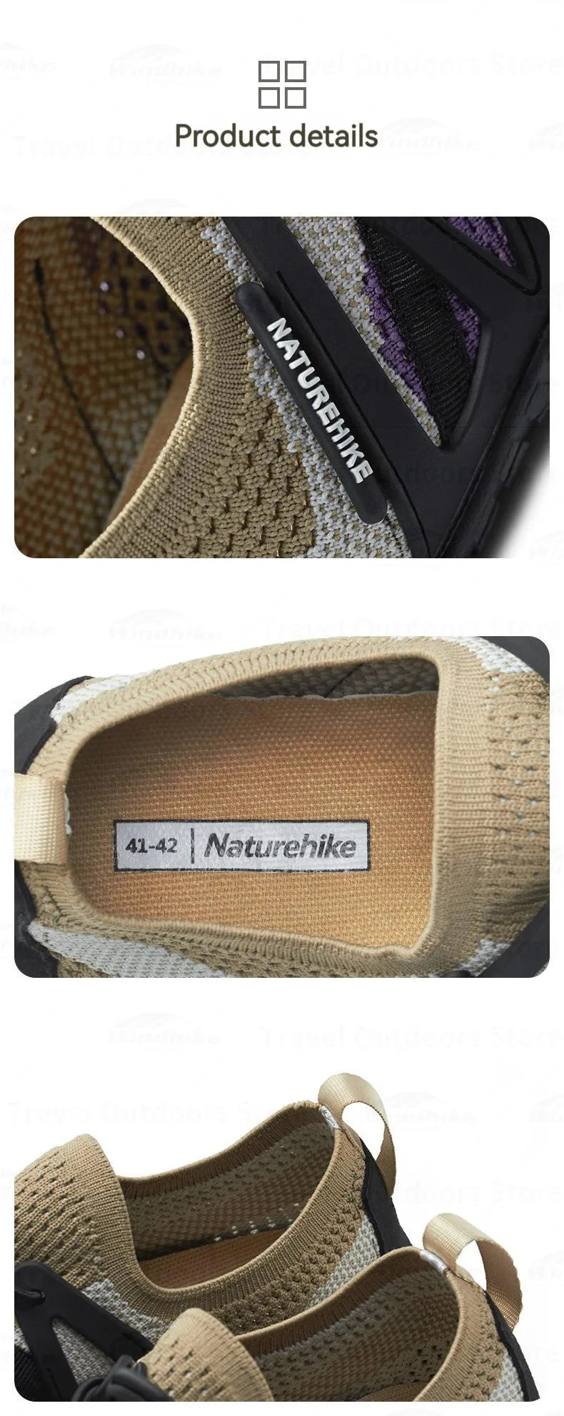 Naturehike Men's Aqua Wading Shoes Barefoot Sneakers Sport Upstream Non-slip Breathable Footwear for Sea Beach Diving Fishing Quick Dry Water Shoes