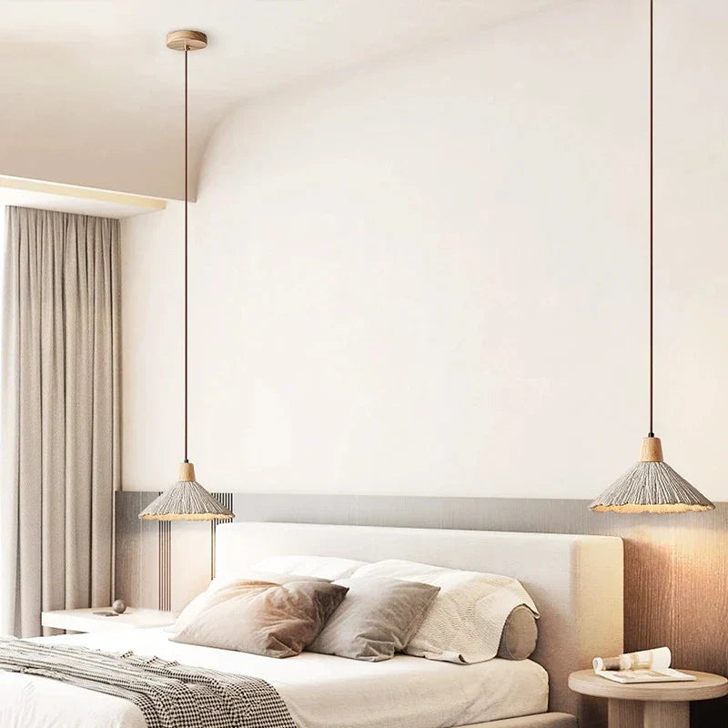 Cream Wabi-Sabi Cement Pendant Light With E27 LED Light
