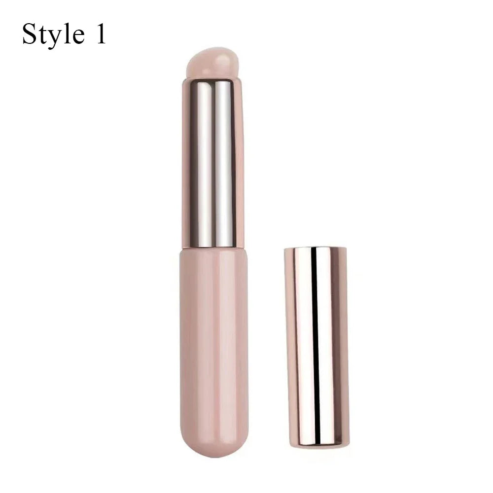 Upgrade Silicone Lip Brush With Cover Angled Concealer Brush Like Fingertips Q Soft Lipstick Makeup Brushes Round Head No Broken