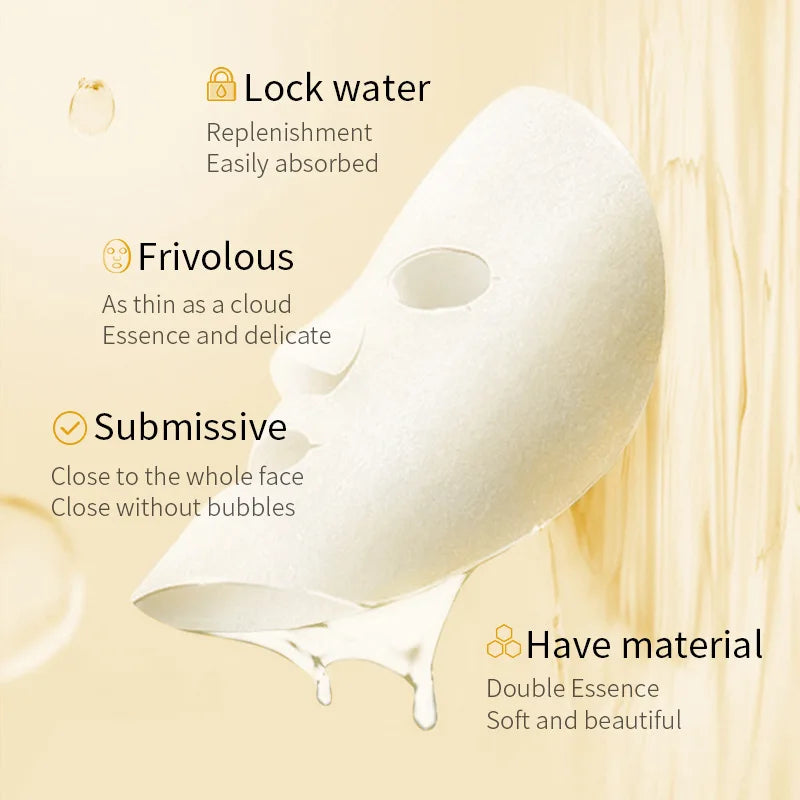 10pcs BIOAQUA Rice Raw Pulp Facial Masks – Skincare Moisturizing, Firming & Hydrating Korean Sheet Masks for Glowing Skin