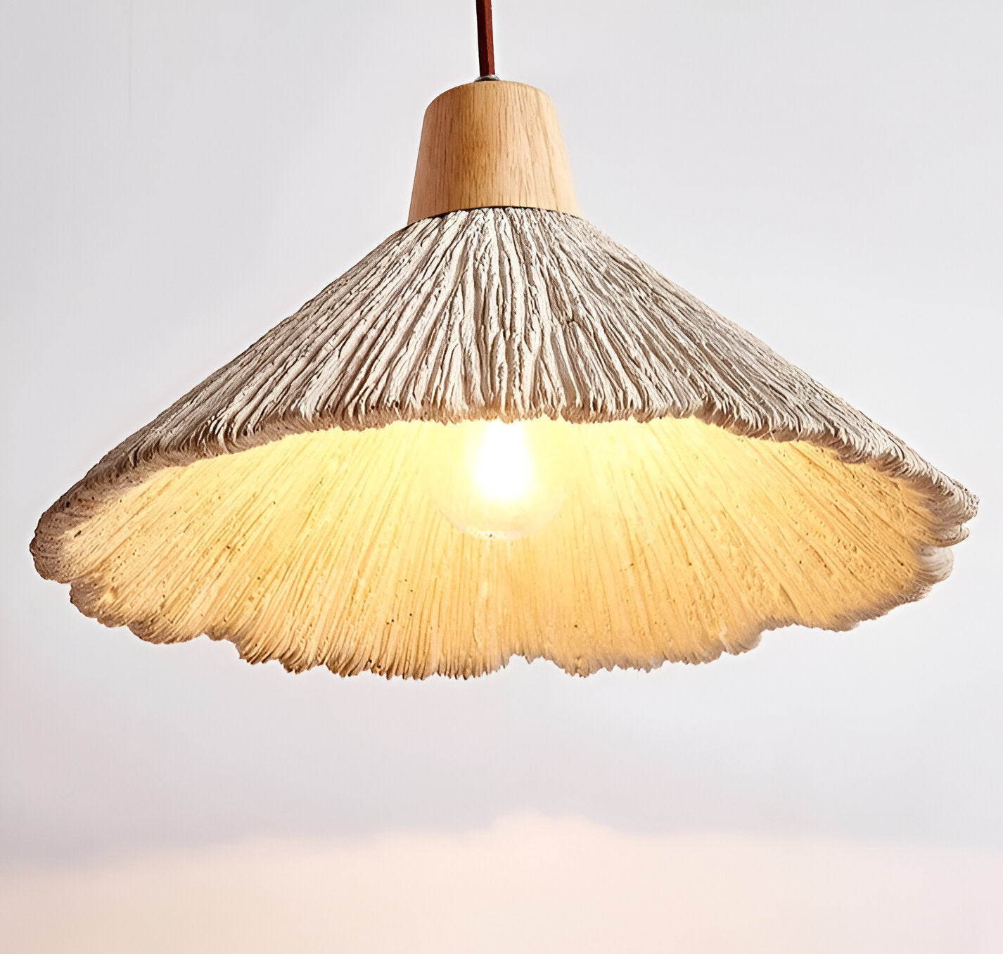 Cream Wabi-Sabi Cement Pendant Light With E27 LED Light