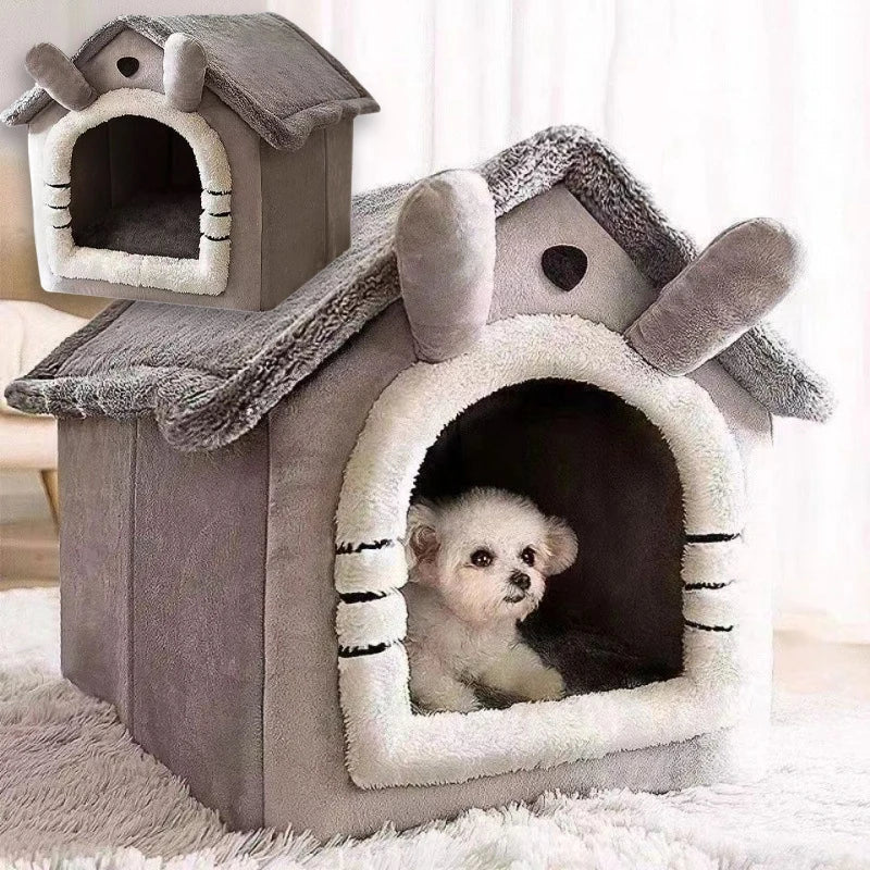 Foldable Washable Pet House Bed