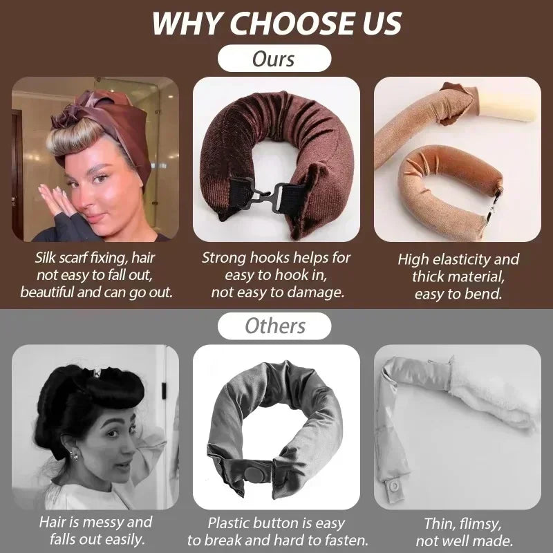 Heatless Hair Curler – No Heat Curling Rod Headband for Soft Overnight Curls