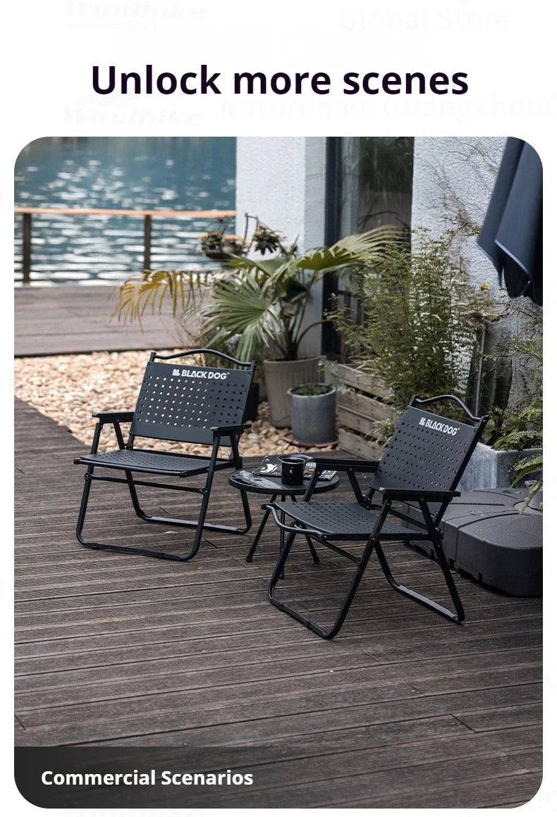 BLACKDOG HIVE Kermit Metal Chair Portable Lightweight Outdoor Folding Fishing Chair Breathable Moon Armchair Honeycomb Design Load Bearing Up To 112kg