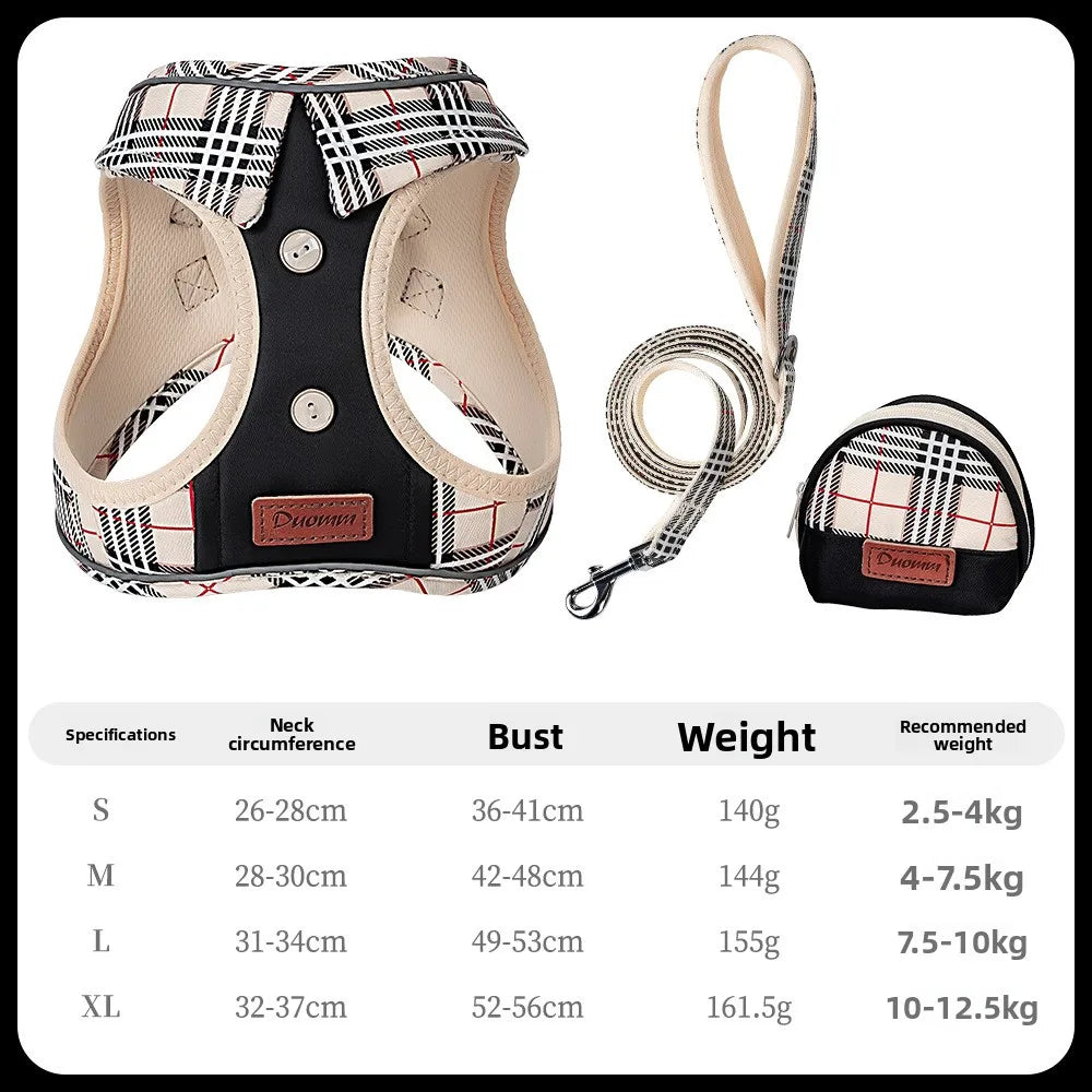 British-Style Dog Harness Set (3-Piece)