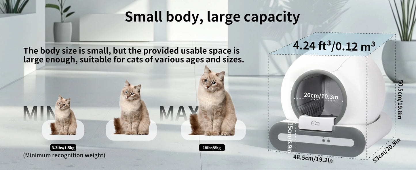 DOEL 65L Smart Self-Cleaning Litter Box